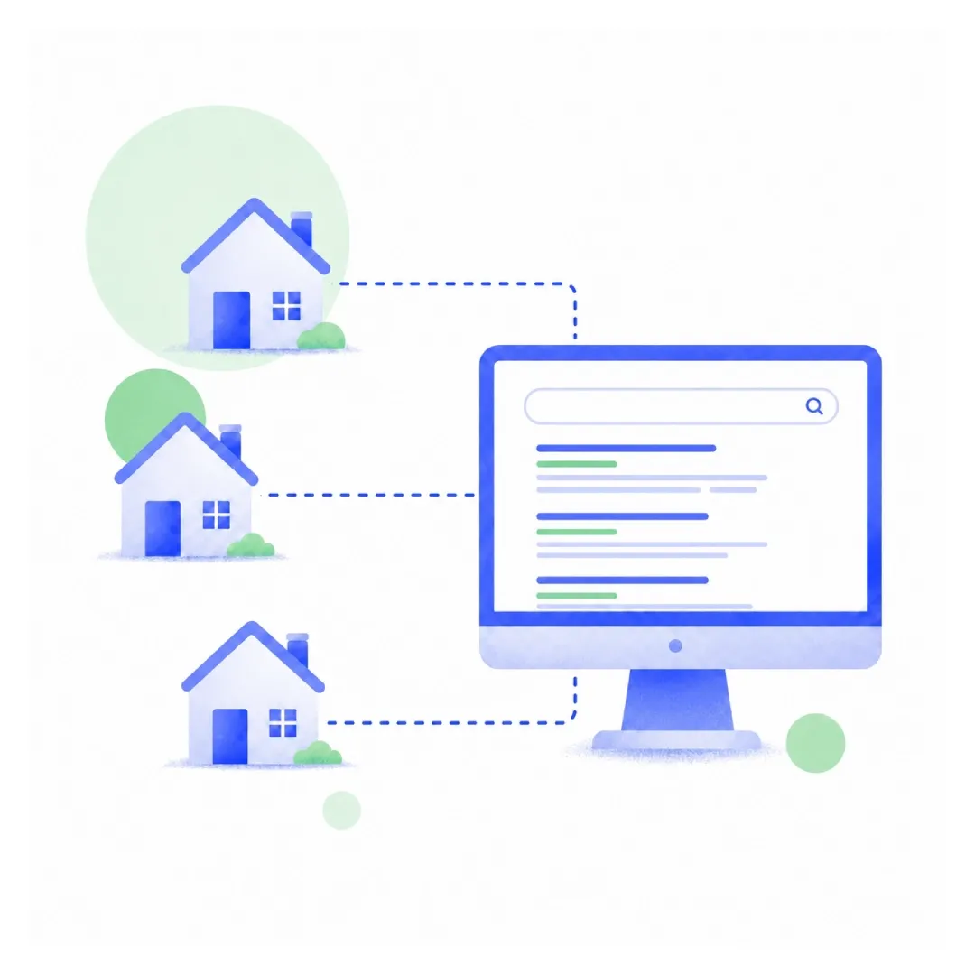 An illustration of rotating residential proxies scraping